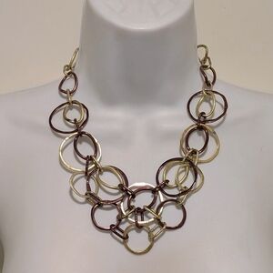 GUC Chicos 21" Chunky Gold and Copper Tone Circles Necklace
